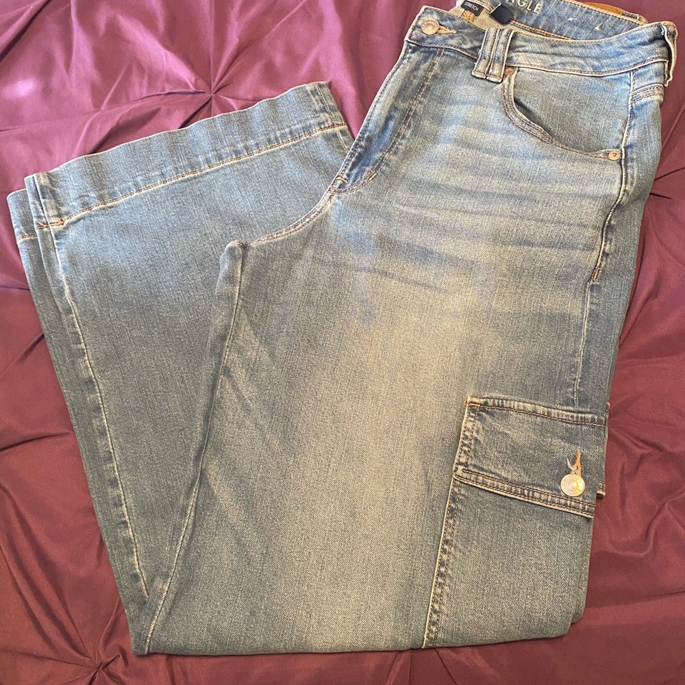 Women Cargo Blue Jeans